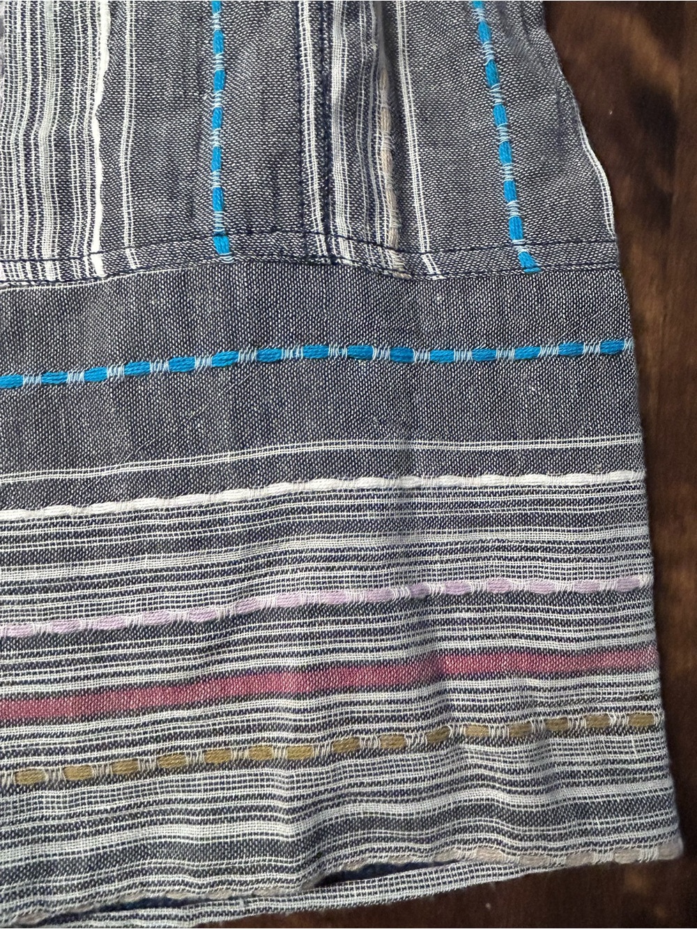 Natural Life Take a Chance On Me Cotton Pants Heather Grey Stripes Size Large - Picture 5 of 10